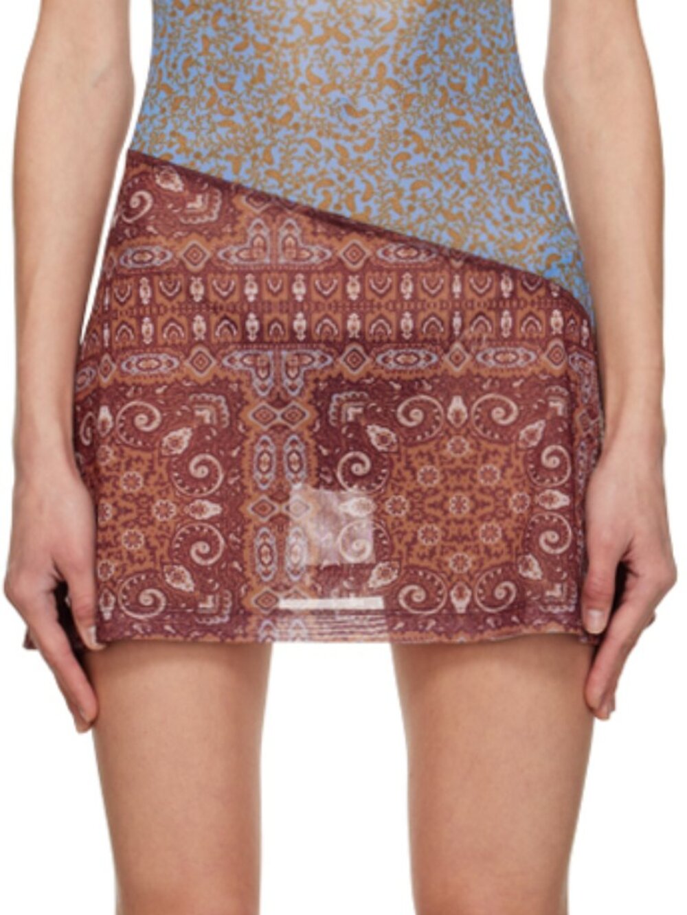 Miaou Ginger Dress Periwinkle Paisley Size M